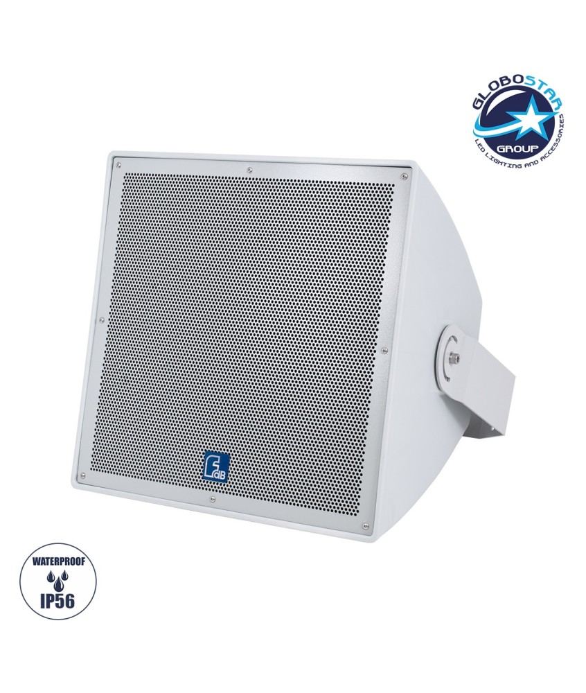 GloboStar® FDB LT115BT 98011 Facilities Speaker - Παθητικό Ηχείο Subwoofer Εγκαταστάσεων Επιτοίχιο με Μετασχηματιστή 100V & 8Ω - 400W RMS (1600W Peak) - 1 x 15" Inches LF - Αδιάβροχο IP56 - Λευκό - Μ49 x Π50 x Υ52cm